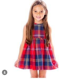 Red and Blue Plaid Kids Dress